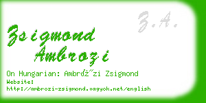 zsigmond ambrozi business card